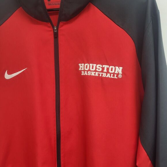 Nike Dri fit Red Full Zip Lightweight Jacket Size Boys Large Houston Basketball - Picture 3 of 7